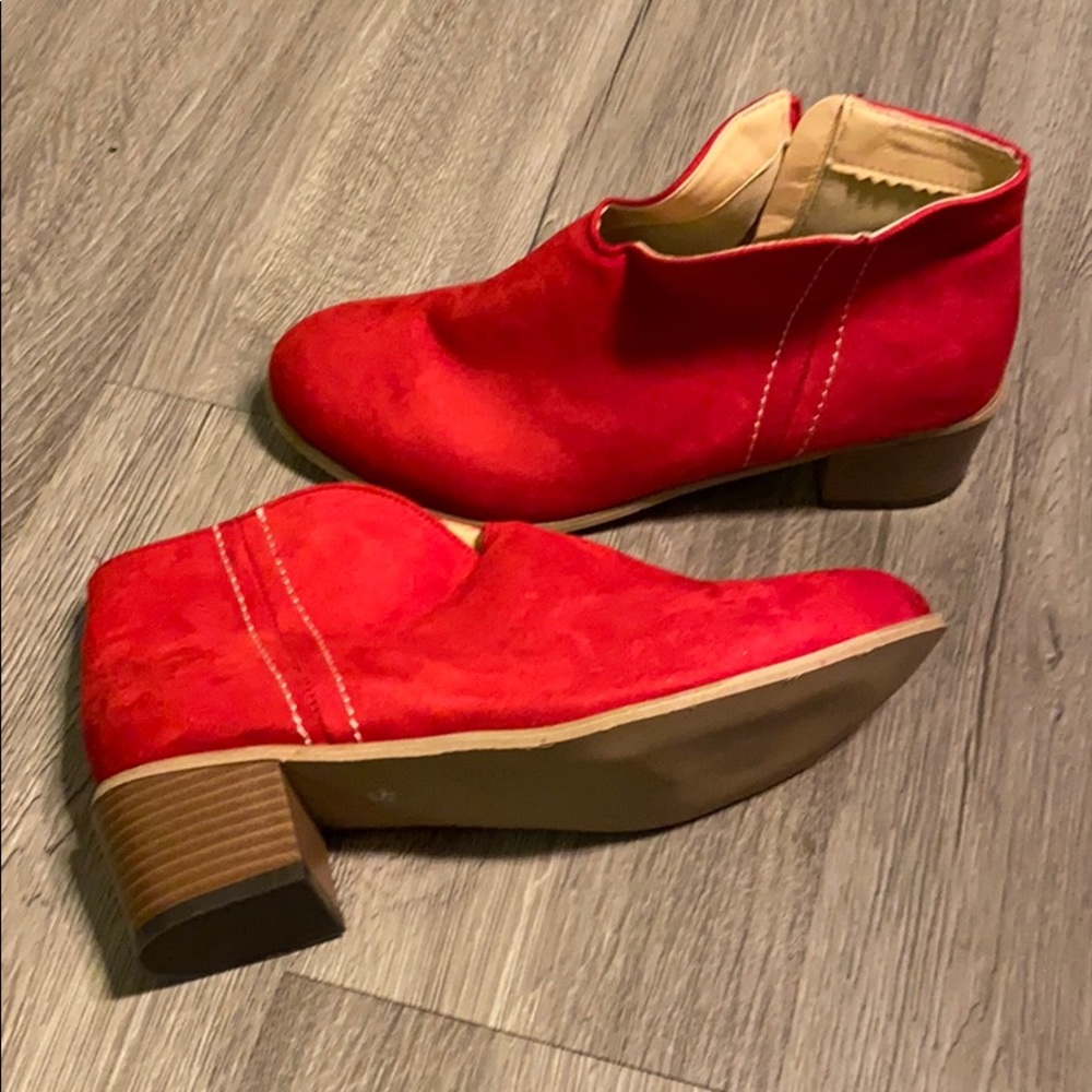 Super red booties! Size 10